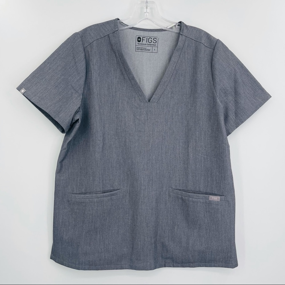 Figs Graphite scrub set Lge Top, Med Petite Bottom